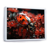 Red Floral Ladybug Metamorphosis - Ladybug Wall Art Prints