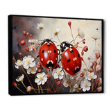 Polka Dot Lady Bug Floral Serenade - Red Ladybug Wall Art