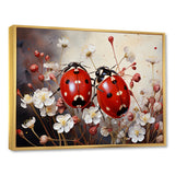 Polka Dot Lady Bug Floral Serenade - Red Ladybug Wall Art