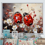 Polka Dot Lady Bug Floral Serenade - Red Ladybug Wall Art