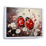 Polka Dot Lady Bug Floral Serenade - Red Ladybug Wall Art