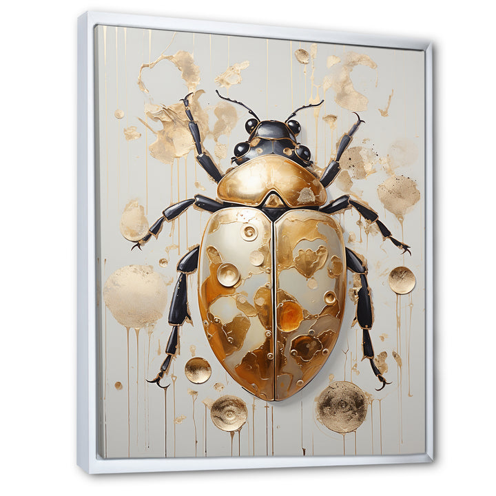 Gold Vintage Minimalism Beetle - Insects &amp; Bugs Bedroom Wall Art