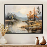 Lakeside Fall Foliage Serenity II - Landscapes Canvas Wall Art