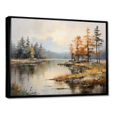 Lakeside Fall Foliage Serenity II - Landscapes Canvas Wall Art