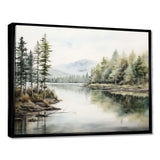 Scandinavian Lake Tranquility - Landscapes Canvas Wall Art