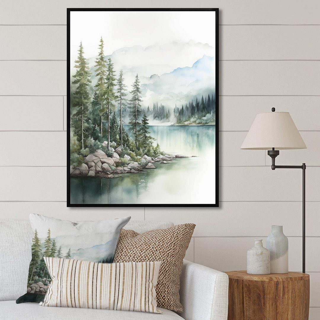Minimalism Lake Tranquility III - Landscapes Canvas Wall Art