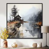 Minimalism Moody Lakehouse Overcast I - Landscapes Canvas Wall Art