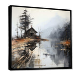 Minimalism Moody Lakehouse Overcast I - Landscapes Canvas Wall Art