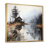 Minimalism Moody Lakehouse Overcast I - Landscapes Canvas Wall Art