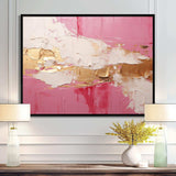 Minimalism Pink And Gold Horizon I - Abstract Canvas Wall Art