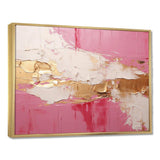 Minimalism Pink And Gold Horizon I - Abstract Canvas Wall Art