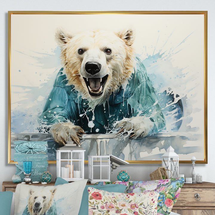 Polar Bears Snowy Portrait - Bear Wall Art Prints