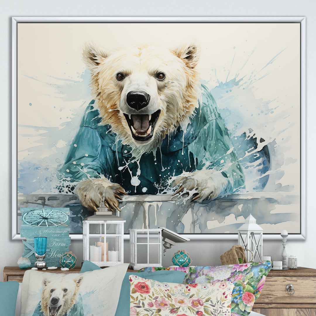 Polar Bears Snowy Portrait - Bear Wall Art Prints