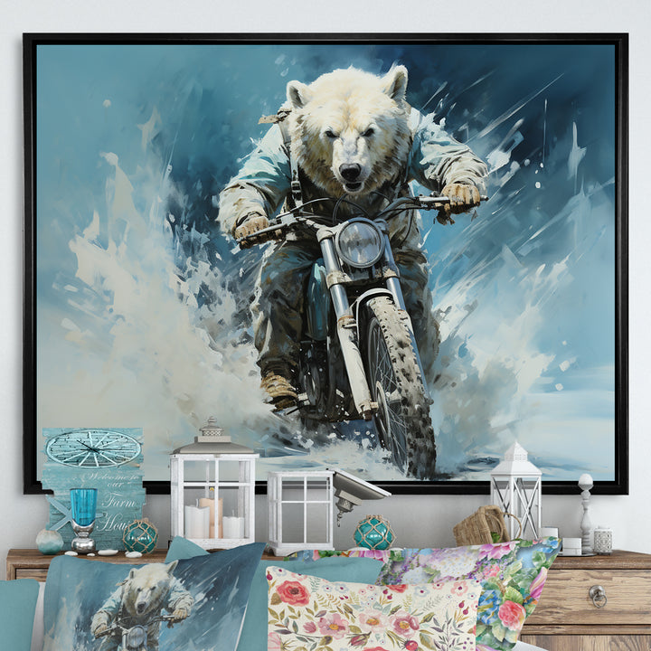 Polar Bears Snowy Ride - Bear Wall Art Prints