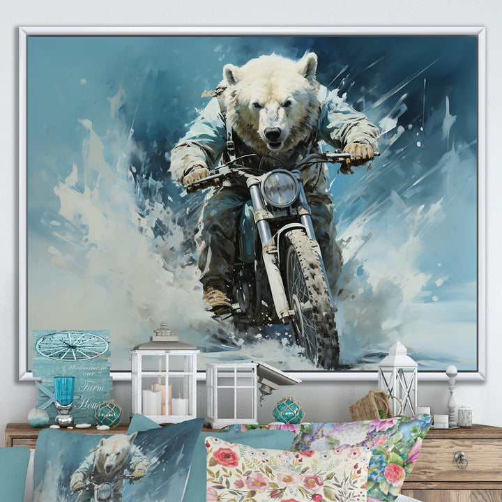 Polar Bears Snowy Ride - Bear Wall Art Prints