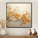 Amber Autumn Leaves - Floral Canvas Wall Art