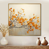 Amber Autumn Leaves - Floral Canvas Wall Art