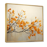 Amber Autumn Leaves - Floral Canvas Wall Art