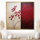 Bordeaux Bold Leaf I - Floral Canvas Wall Art