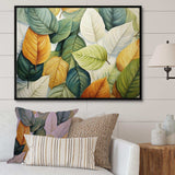 Green And Yellow Leaves Tranquility II - Floral Canvas Wall Art