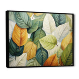 Green And Yellow Leaves Tranquility II - Floral Canvas Wall Art