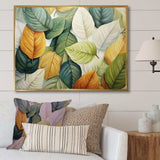 Green And Yellow Leaves Tranquility II - Floral Canvas Wall Art