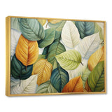 Green And Yellow Leaves Tranquility II - Floral Canvas Wall Art