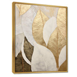 Gold Minimalism Leaves Collage III - Floral Canvas Wall Art