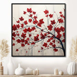 Red Leaves Scarlet Simplicity - Floral Canvas Wall Art