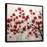 Red Leaves Scarlet Simplicity - Floral Canvas Wall Art