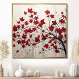 Red Leaves Scarlet Simplicity - Floral Canvas Wall Art