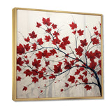 Red Leaves Scarlet Simplicity - Floral Canvas Wall Art