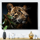 Leopard Glimpse Of Shadows - Black Leopard Wall Art