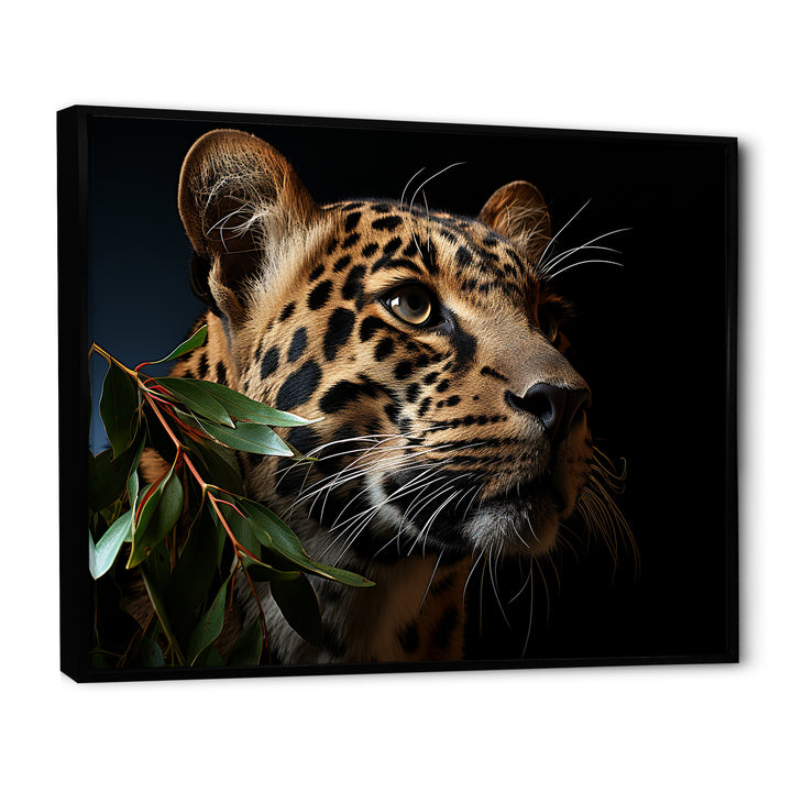 Leopard Glimpse Of Shadows - Black Leopard Wall Art