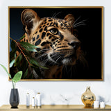 Leopard Glimpse Of Shadows - Black Leopard Wall Art