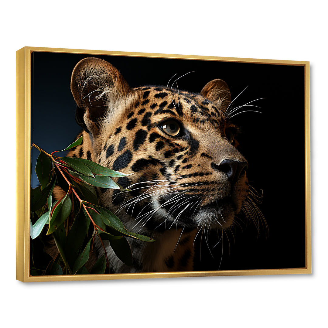 Leopard Glimpse Of Shadows - Black Leopard Wall Art