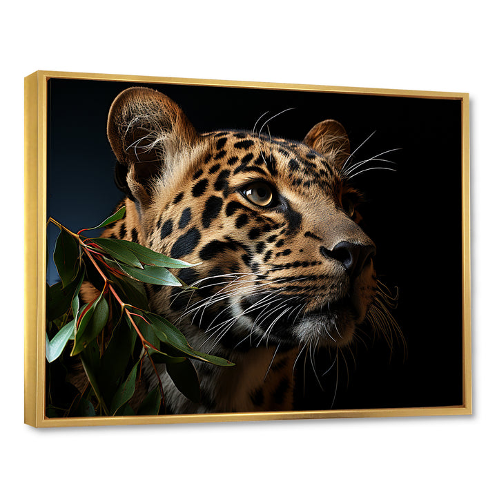 Leopard Glimpse Of Shadows - Black Leopard Wall Art
