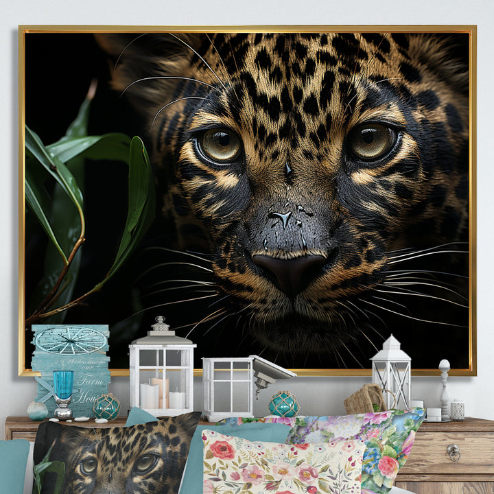 Candid Jungle Captivation Leopard - Leopard Framed Canvas Art
