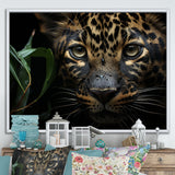 Candid Jungle Captivation Leopard - Leopard Framed Canvas Art