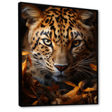 Leopard Golden Stalker Portrait Gaze - Leopard Living Room Wall Art