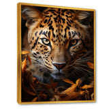 Leopard Golden Stalker Portrait Gaze - Leopard Living Room Wall Art