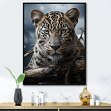 Monochrome Majesty Leopard In The Wild - Beige Leopard Wall Art