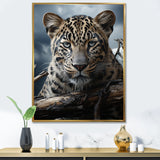 Monochrome Majesty Leopard In The Wild - Beige Leopard Wall Art