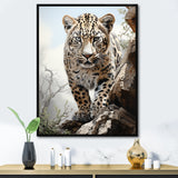 Majesty Leopard Gaze Of The Wild - Beige Leopard Wall Art