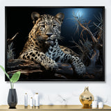 Moonlit Leopard Camouflage - Leopard Large Canvas Wall Art