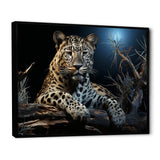 Moonlit Leopard Camouflage - Leopard Large Canvas Wall Art
