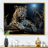 Moonlit Leopard Camouflage - Leopard Large Canvas Wall Art