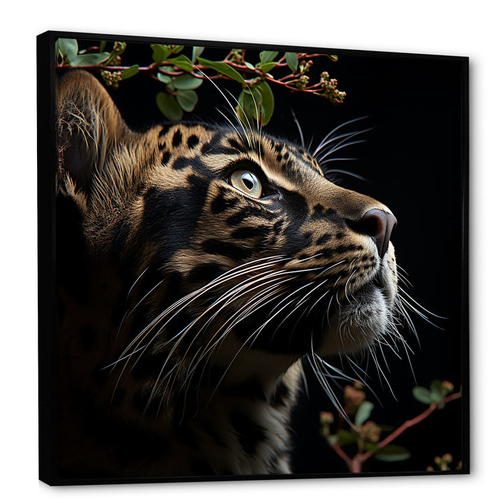 Leopard Nighttime Observer - Leopard Canvas Wall Art