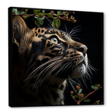 Leopard Nighttime Observer - Leopard Canvas Wall Art