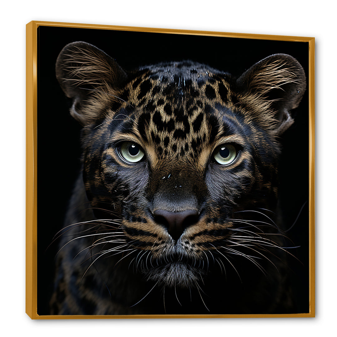Stealthy Nocturne Leopard - Leopard Large Canvas Wall Art